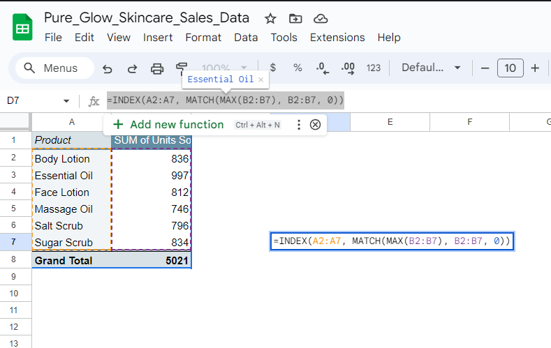 Creating a sales dashboard with pivot tables